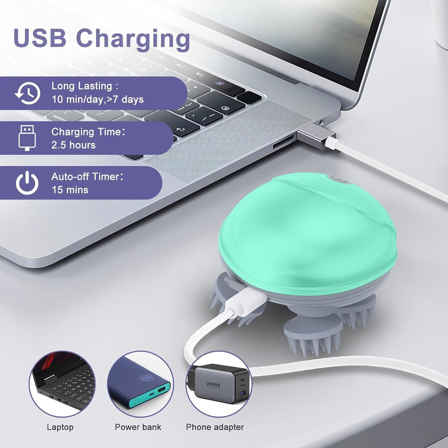 3 Mode Electric Head Massager