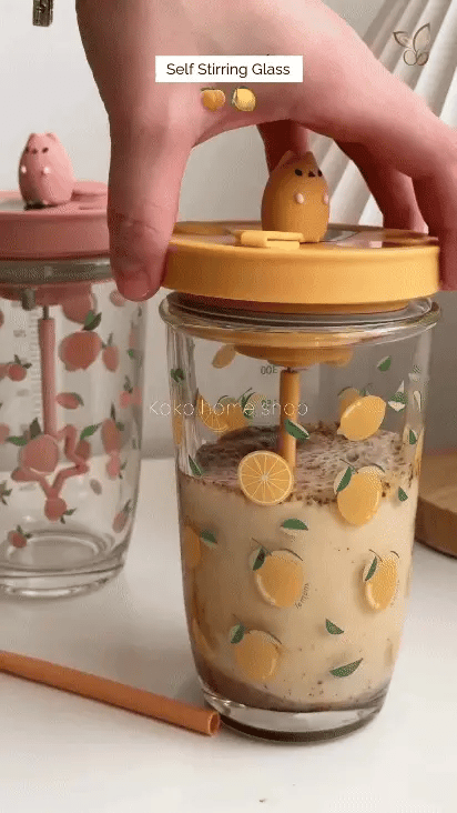 Automatic Self Stirring Glass Mug
