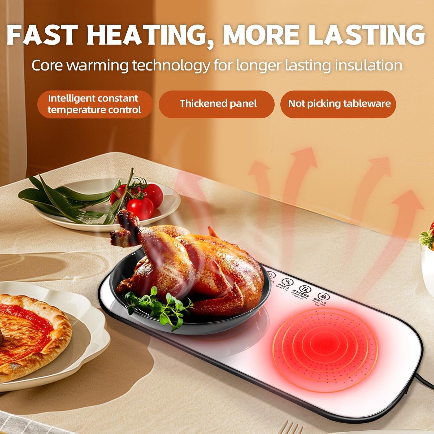 Food Heating Glass Tray