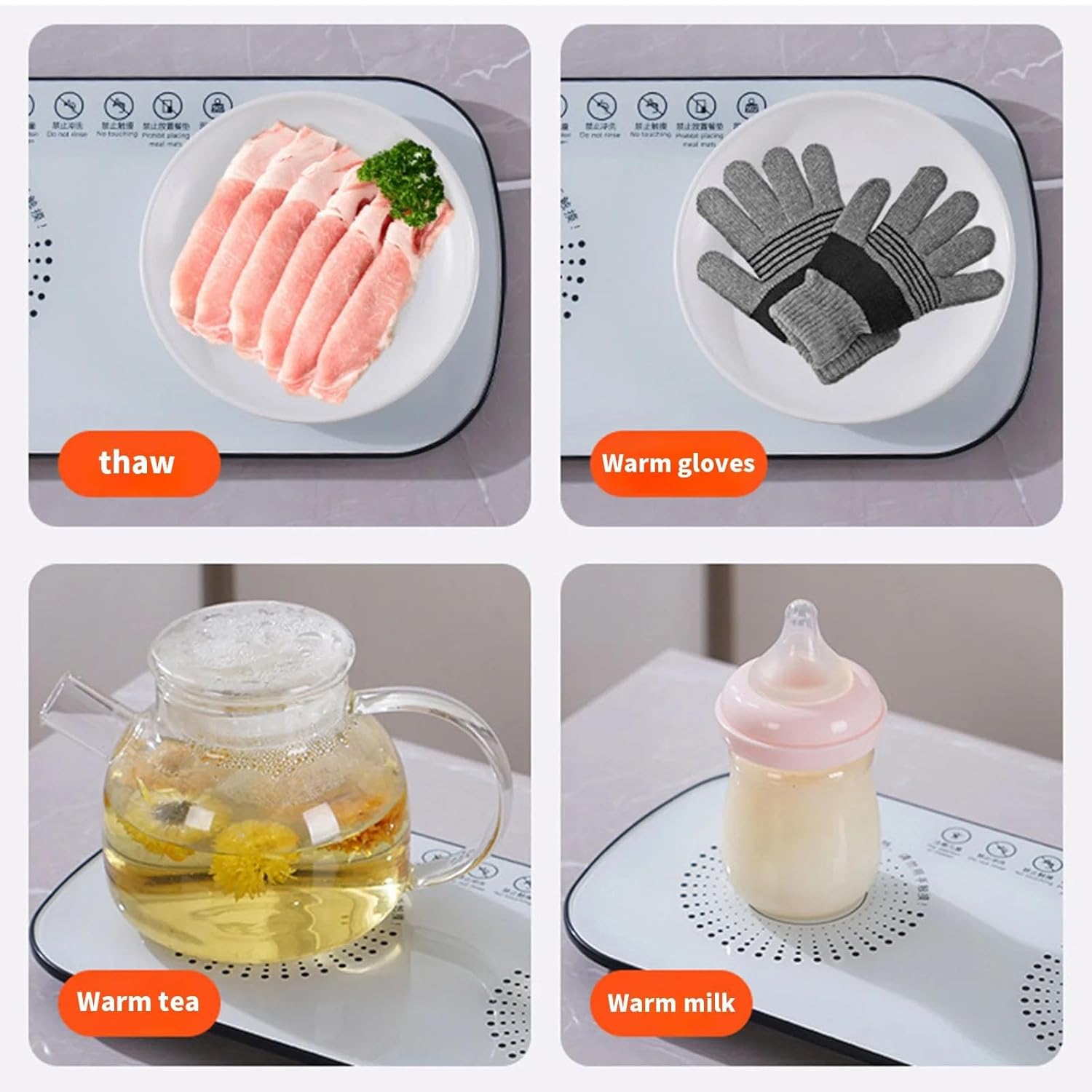 Food Heating Glass Tray