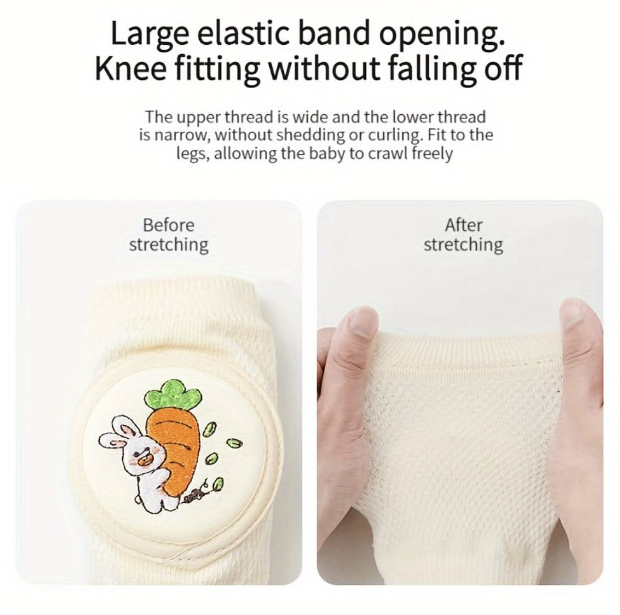 Baby Knee Pads with Cute Animal Embroidery