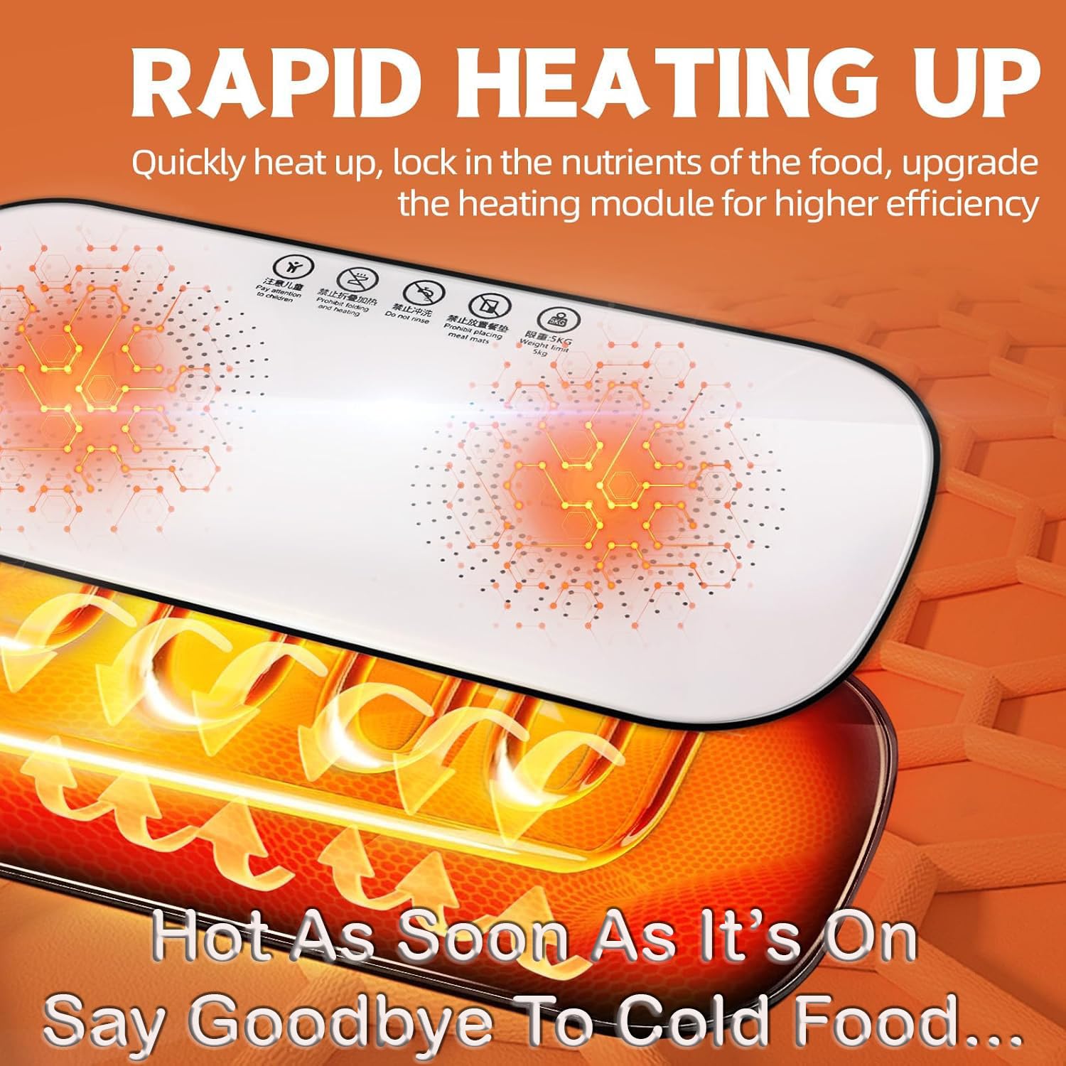Food Heating Glass Tray